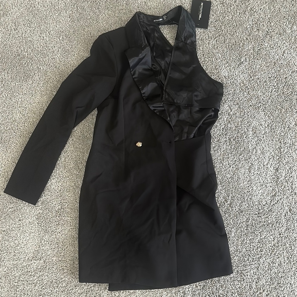Satin Blazer - One Shoulder